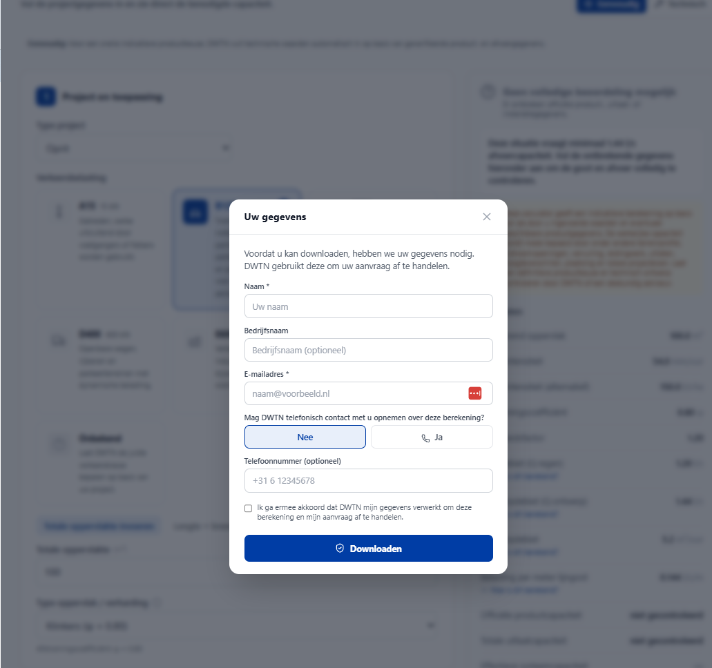 DWTN — PDF-aanvraag: Maak de berekening onderdeel van het klantcontact