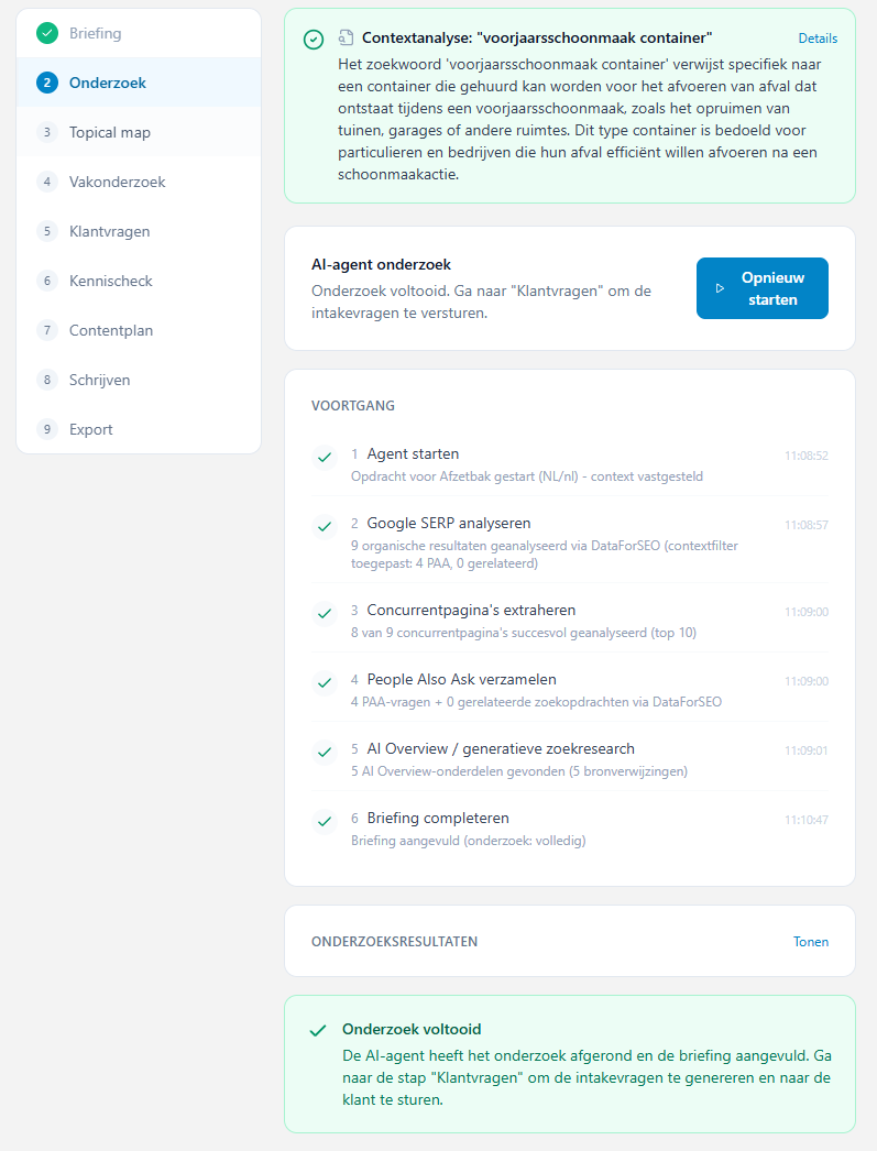 Contentooo — Onderzoek: Zoekonderzoek dat je kunt volgen