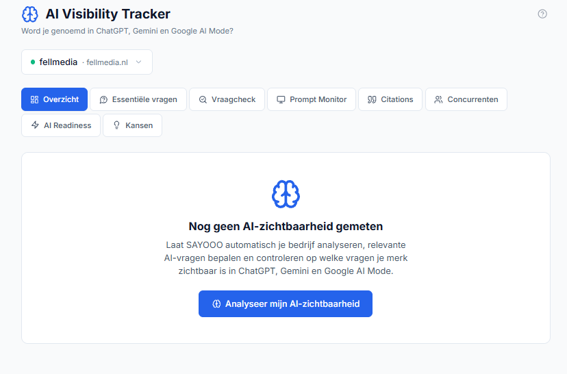 SAYOOO — AI Visibility Tracker: Maak AI-zichtbaarheid een afzonderlijke onderzoeksvraag