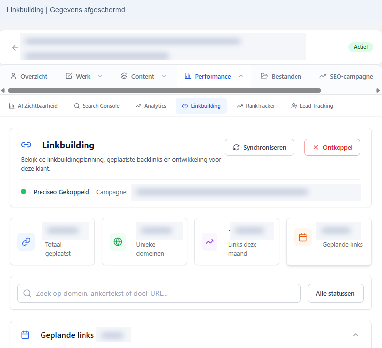 TaskZen Linkbuilding — geanonimiseerd, zonder klantgegevens en cijfers